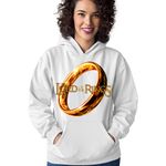 Fashion, accesorii si bijuterii - Femei - Imbracaminte femei - Hanorace femei - Hanorac Femei Lord of the Rings Logo Runes Language Elf Creatures, alb,  marime S - Infinity.ro