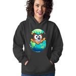 Fashion, accesorii si bijuterii - Femei - Imbracaminte femei - Hanorace femei - Hanorac Femei Bluey Earth Day Savior Cute Dog Animation, negru,  marime S - Infinity.ro