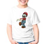 Fashion, accesorii si bijuterii - Copii - Imbracaminte copii - Tricouri copii - Tricou copii Super Mario Bros Call of Duty Zombies, alb, XS Copii - Infinity.ro