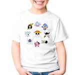 Fashion, accesorii si bijuterii - Copii - Imbracaminte copii - Tricouri copii - Tricou copii One Piece All Crew Logo Embleme, alb, XL Copii - Infinity.ro