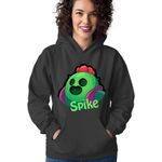 Fashion, accesorii si bijuterii - Femei - Imbracaminte femei - Hanorace femei - Hanorac Femei Brawl Stars Spike Sharpshooter Class Legendary Super Power, negru,  marime S - Infinity.ro