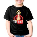 Fashion, accesorii si bijuterii - Copii - Imbracaminte copii - Tricouri copii - Tricou copii One Piece Luffy Youtuber Youtube Creator, negru, M Copii - Infinity.ro