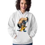 Fashion, accesorii si bijuterii - Femei - Imbracaminte femei - Hanorace femei - Hanorac Femei Wolverine Fight Monkey Monster Protect Humans, alb,  marime S - Infinity.ro