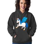 Fashion, accesorii si bijuterii - Femei - Imbracaminte femei - Hanorace femei - Hanorac Femei Unicorn Squad Fly Butterfly Water Element, negru,  marime S - Infinity.ro