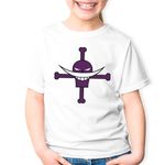 Fashion, accesorii si bijuterii - Copii - Imbracaminte copii - Tricouri copii - Tricou copii One Piece Edward Newgata Crew Logo Pirat, alb, XS Copii - Infinity.ro