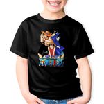 Fashion, accesorii si bijuterii - Copii - Imbracaminte copii - Tricouri copii - Tricou copii One Piece Luffy Portgas Sabo Prieteni Gasca, negru, S Copii - Infinity.ro