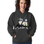 Fashion, accesorii si bijuterii - Femei - Imbracaminte femei - Hanorace femei - Hanorac Femei Black Clover Asta Yuno Logo Adventure Drama, negru,  marime S - Infinity.ro