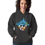 Fashion, accesorii si bijuterii - Femei - Imbracaminte femei - Hanorace femei - Hanorac Femei Mickey Mouse Walt Disney Logo Castle Pluto Gooffy Minnie, negru,  marime S - Infinity.ro