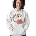 Fashion, accesorii si bijuterii - Femei - Imbracaminte femei - Hanorace femei - Hanorac Femei Kamisama Kiss Hinata Monkey Cute Anime, alb,  marime S - Infinity.ro