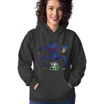 Fashion, accesorii si bijuterii - Femei - Imbracaminte femei - Hanorace femei - Hanorac Femei Huggy Wuggy Among Us Sus Scared Crew Universe, negru,  marime S - Infinity.ro
