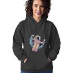 Fashion, accesorii si bijuterii - Femei - Imbracaminte femei - Hanorace femei - Hanorac Femei NASA Astronaut Seesaw Moon Hubble Stars Universe Infinite, negru,  marime S - Infinity.ro