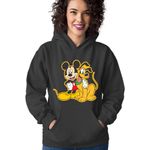 Fashion, accesorii si bijuterii - Femei - Imbracaminte femei - Hanorace femei - Hanorac Femei Mickey Mouse Pluto Dog Best Friend Walt Disney, negru,  marime S - Infinity.ro
