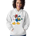 Fashion, accesorii si bijuterii - Femei - Imbracaminte femei - Hanorace femei - Hanorac Femei Donald Duck DeadPool Marvel Universal Studios, alb,  marime S - Infinity.ro