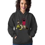 Fashion, accesorii si bijuterii - Femei - Imbracaminte femei - Hanorace femei - Hanorac Femei Shrek Squid Game Donkey Manipulate Scared Funny, negru,  marime S - Infinity.ro