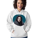 Fashion, accesorii si bijuterii - Femei - Imbracaminte femei - Hanorace femei - Hanorac Femei Game of Thrones Jon Snow Lord Powerful Reign, alb,  marime S - Infinity.ro