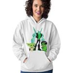 Fashion, accesorii si bijuterii - Femei - Imbracaminte femei - Hanorace femei - Hanorac Femei Ben10 Hulk Yoda Master Chibi Wildmutt, alb,  marime S - Infinity.ro
