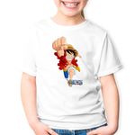Fashion, accesorii si bijuterii - Copii - Imbracaminte copii - Tricouri copii - Tricou copii One Piece Monkey D Luffy Palarie Paie Anime, alb, XS Copii - Infinity.ro