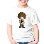 Fashion, accesorii si bijuterii - Copii - Imbracaminte copii - Tricouri copii - Tricou copii Kira Death Note Light Yagami Chibi Anime, alb, XL Copii - Infinity.ro