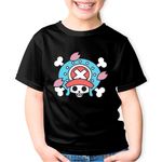 Fashion, accesorii si bijuterii - Copii - Imbracaminte copii - Tricouri copii - Tricou copii One Piece Tony Tony Chopper Flag Logo Sigil, negru, XS Copii - Infinity.ro