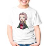 Fashion, accesorii si bijuterii - Copii - Imbracaminte copii - Tricouri copii - Tricou copii Naruto Sakura Haruno Ninja Girl Anime, alb, M Copii - Infinity.ro