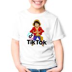 Fashion, accesorii si bijuterii - Copii - Imbracaminte copii - Tricouri copii - Tricou copii One Piece Luffy Tiktok Creator Tik Tok Anime, alb, S Copii - Infinity.ro