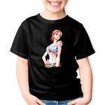 Fashion, accesorii si bijuterii - Copii - Imbracaminte copii - Tricouri copii - Tricou copii One Piece Nami Cat Burglar Eiichiro Oda, negru, L Copii - Infinity.ro