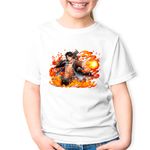 Fashion, accesorii si bijuterii - Copii - Imbracaminte copii - Tricouri copii - Tricou copii One Piece Portgas D Ace Gol Fire Fist, alb, S Copii - Infinity.ro