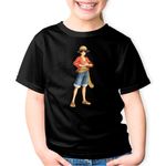 Fashion, accesorii si bijuterii - Copii - Imbracaminte copii - Tricouri copii - Tricou copii Eiichiro Oda Monkey D Luffy One Piece Captain, negru, XL Copii - Infinity.ro