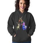 Fashion, accesorii si bijuterii - Femei - Imbracaminte femei - Hanorace femei - Hanorac Femei Fortnite Goat Donkey Animals Hunting, negru,  marime S - Infinity.ro