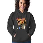 Fashion, accesorii si bijuterii - Femei - Imbracaminte femei - Hanorace femei - Hanorac Femei Ice Age Totoro Dinosaur T-Rex Ghibli Animation, negru,  marime S - Infinity.ro