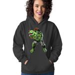 Fashion, accesorii si bijuterii - Femei - Imbracaminte femei - Hanorace femei - Hanorac Femei Hulk Clash Royale Strategy Game Dinosaur, negru,  marime S - Infinity.ro