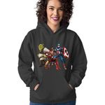 Fashion, accesorii si bijuterii - Femei - Imbracaminte femei - Hanorace femei - Hanorac Femei Shrek Captain America Ironman Super Powers Comics, negru,  marime S - Infinity.ro