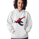 Fashion, accesorii si bijuterii - Femei - Imbracaminte femei - Hanorace femei - Hanorac Femei Spiderman Stan Lee Superpowers Friendly Comics, alb,  marime S - Infinity.ro