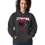 Fashion, accesorii si bijuterii - Femei - Imbracaminte femei - Hanorace femei - Hanorac Femei Spiderman Web Hero Cartoons, negru,  marime S - Infinity.ro