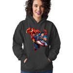 Fashion, accesorii si bijuterii - Femei - Imbracaminte femei - Hanorace femei - Hanorac Femei Flash Captain America Superman Fly Mystery Supranatural, negru,  marime S - Infinity.ro