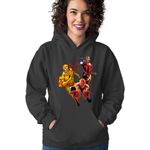 Fashion, accesorii si bijuterii - Femei - Imbracaminte femei - Hanorace femei - Hanorac Femei Spiderman Ironman Flash Heroes Save Earth, negru,  marime S - Infinity.ro
