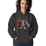 Fashion, accesorii si bijuterii - Femei - Imbracaminte femei - Hanorace femei - Hanorac Femei Fortnite Superheroes Marvel DC Super Powers, negru,  marime S - Infinity.ro