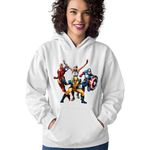 Fashion, accesorii si bijuterii - Femei - Imbracaminte femei - Hanorace femei - Hanorac Femei Fortnite Superheroes Marvel DC Super Powers, alb,  marime S - Infinity.ro