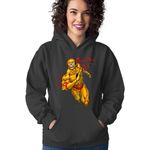 Fashion, accesorii si bijuterii - Femei - Imbracaminte femei - Hanorace femei - Hanorac Femei Flash Run Fast Fight Forever Cool Strong, negru,  marime S - Infinity.ro
