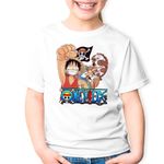 Fashion, accesorii si bijuterii - Copii - Imbracaminte copii - Tricouri copii - Tricou copii One Piece Monkey Luffy Pinguin Panda, alb, S Copii - Infinity.ro