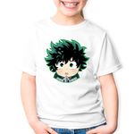 Fashion, accesorii si bijuterii - Copii - Imbracaminte copii - Tricouri copii - Tricou copii Hero Academia Deku Chibi Rebel Anime, alb, S Copii - Infinity.ro