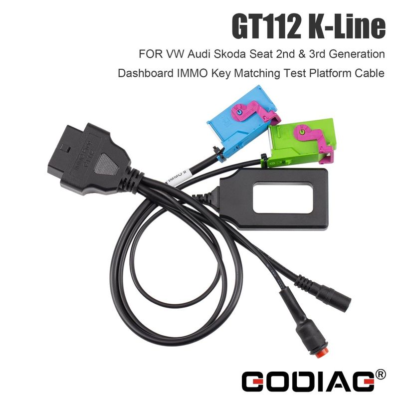 Auto si Moto - Reparatii si depanare - Sisteme de diagnoza - Cablu GODIAG GT112 K-Line pentru testare IMMO si sincronizare chei, compatibil VW, Audi, Skoda, Seat, generatia 2 si 3 - Infinity.ro
