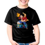 Fashion, accesorii si bijuterii - Copii - Imbracaminte copii - Tricouri copii - Tricou copii Eiichiro Oda One Piece Monkey D Luffy Pirate Captain, negru, L Copii - Infinity.ro