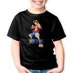 Fashion, accesorii si bijuterii - Copii - Imbracaminte copii - Tricouri copii - Tricou copii One Piece Monkey D Luffy Eiichiro Oda Anime, negru, M Copii - Infinity.ro