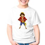 Fashion, accesorii si bijuterii - Copii - Imbracaminte copii - Tricouri copii - Tricou copii One Piece Monkey D Luffy Fortnite Anime, alb, S Copii - Infinity.ro