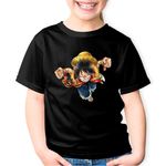 Fashion, accesorii si bijuterii - Copii - Imbracaminte copii - Tricouri copii - Tricou copii One Piece Luffy Palarie Paie Pescar Marinar, negru, S Copii - Infinity.ro