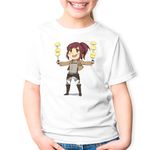 Fashion, accesorii si bijuterii - Copii - Imbracaminte copii - Tricouri copii - Tricou copii Mikasa Ackerman Attack Titan Manga Anime, alb, M Copii - Infinity.ro