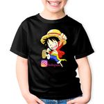 Fashion, accesorii si bijuterii - Copii - Imbracaminte copii - Tricouri copii - Tricou copii One Piece Luffy Instagram Creator Insta Gamer, negru, XS Copii - Infinity.ro