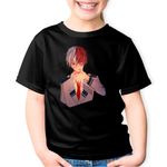 Fashion, accesorii si bijuterii - Copii - Imbracaminte copii - Tricouri copii - Tricou copii Todoroki Hero Academia Anime Manga, negru, S Copii - Infinity.ro