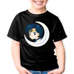 Fashion, accesorii si bijuterii - Copii - Imbracaminte copii - Tricouri copii - Tricou copii Mercur Sailor Moon Anime Manga Love, negru, XS Copii - Infinity.ro